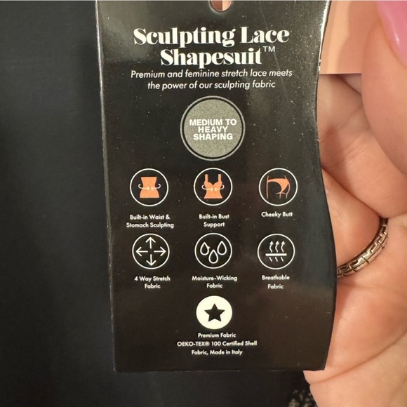 Pinsy Black Shapewear Lace Bodysuit - Picture 9 of 11